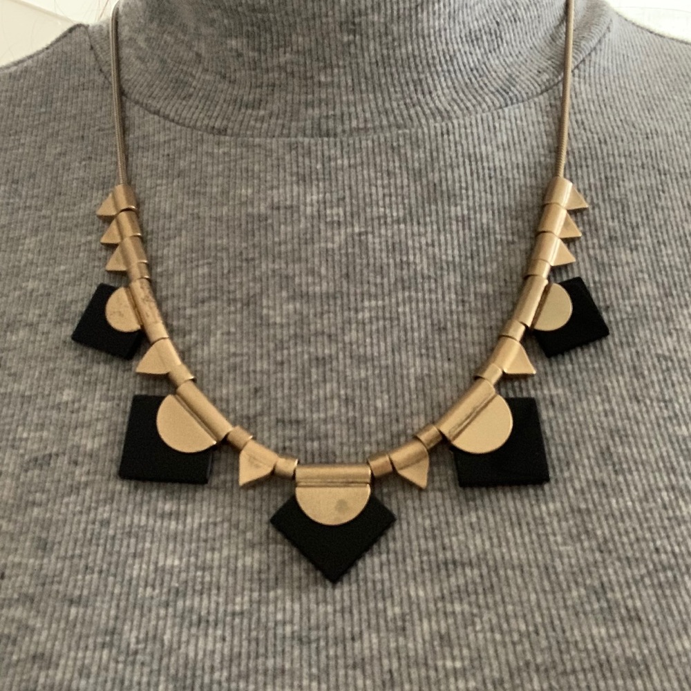 Madewell Gold and Black Geometric Necklace